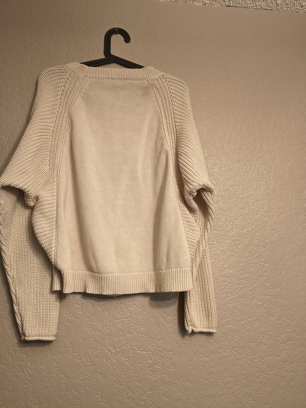 Simply Vera Vera Wang L Cream Braided-Detail Crewneck Sweater - Picture 3 of 4